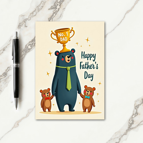 Sweet Fathers Day Cub Hand Card