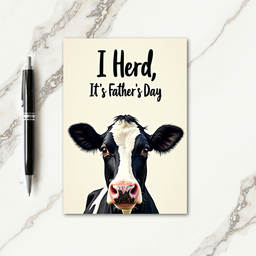Sweet Fathers Day Dairy Cow Card