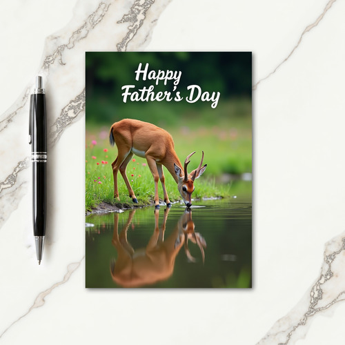 Sweet Fathers Day Deer Pond Card