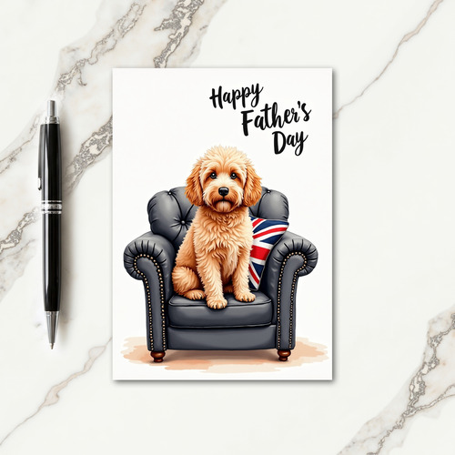 Sweet Fathers Day Dog Armchair Card