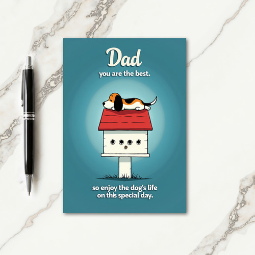 Sweet Fathers Day Dog House Card