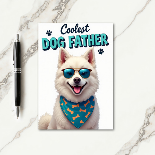 Sweet Fathers Day Dog Illustration Card
