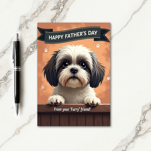 Sweet Fathers Day Dog Peek Card