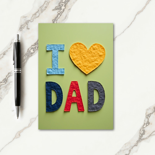 Sweet Fathers Day Fabric Card