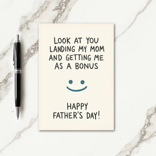 Sweet Fathers Day Face Smile Card