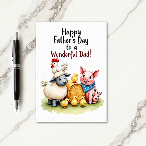 Sweet Fathers Day Farm Animals Card
