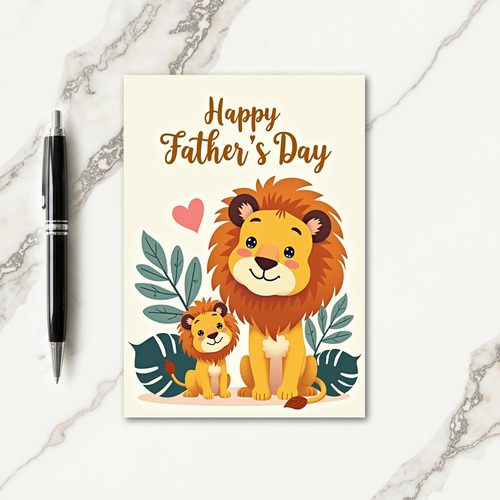 Sweet Fathers Day Feline Art Card