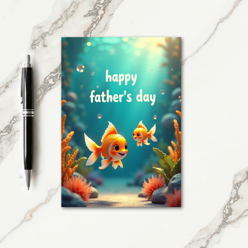 Sweet Fathers Day Fish Art Card