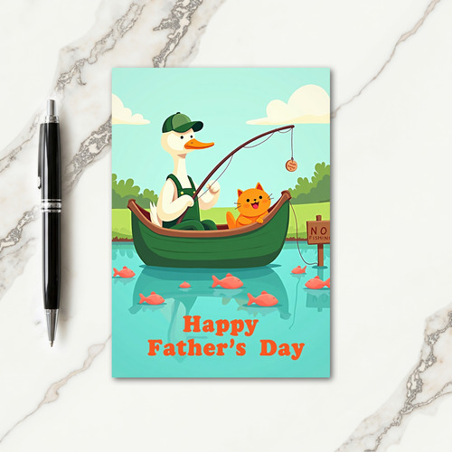 Sweet Fathers Day Fishing Boat Card