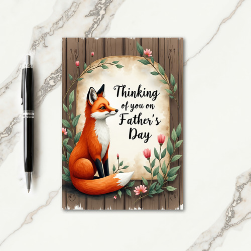 Sweet Fathers Day Fox Art Card
