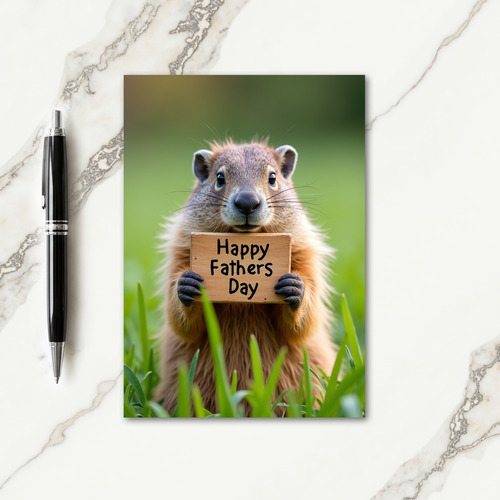 Sweet Fathers Day Furry Friend Card