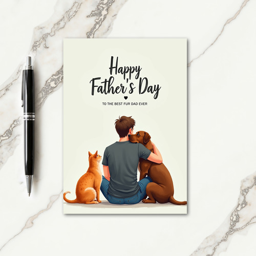 Sweet Fathers Day Furry Friends Card