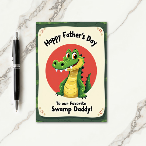 Sweet Fathers Day Gator Card