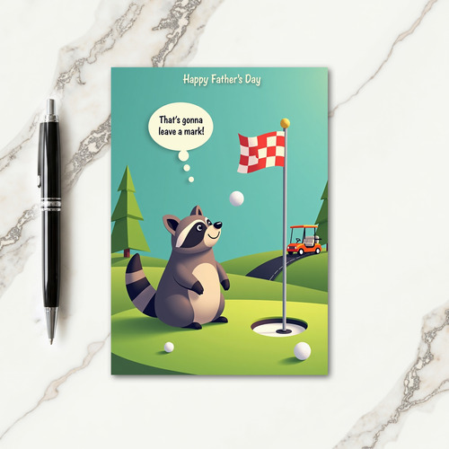 Sweet Fathers Day Golf Course Card