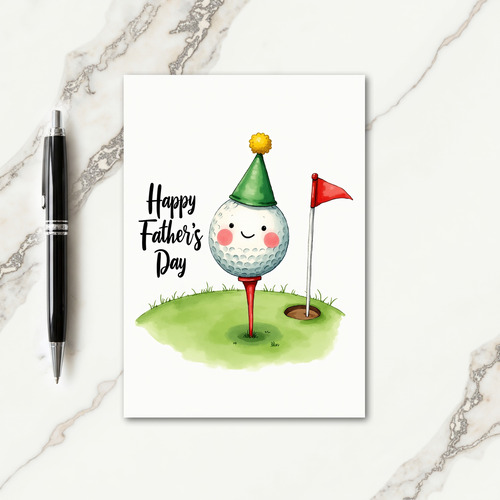 Sweet Fathers Day Golf Tee Card