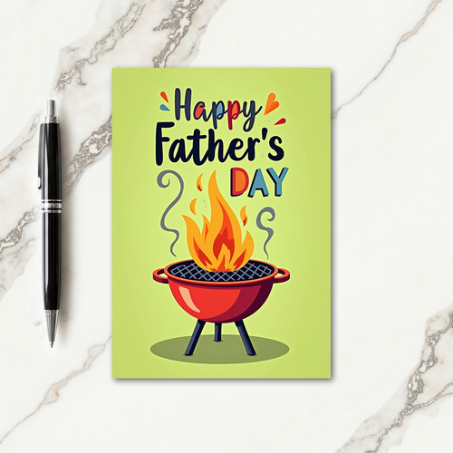 Sweet Fathers Day Grill Fire Card