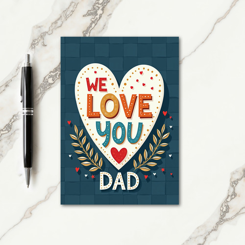 Sweet Fathers Day Heart Art Card