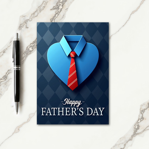 Sweet Fathers Day Heart Shirt Card