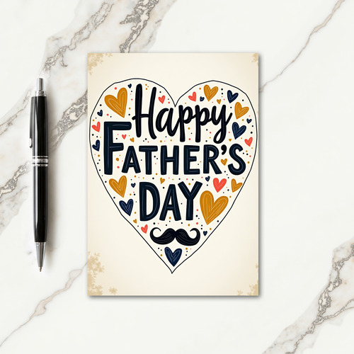 Sweet Fathers Day Heart Typography Card