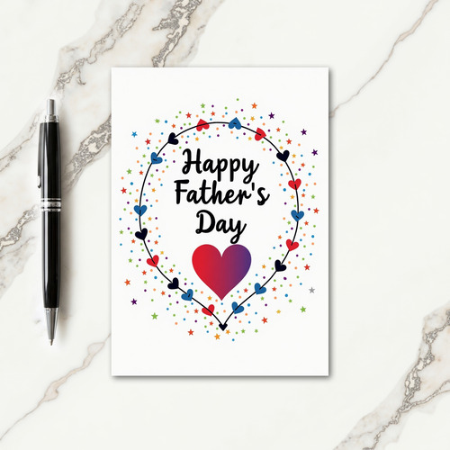 Sweet Fathers Day Hearts Card