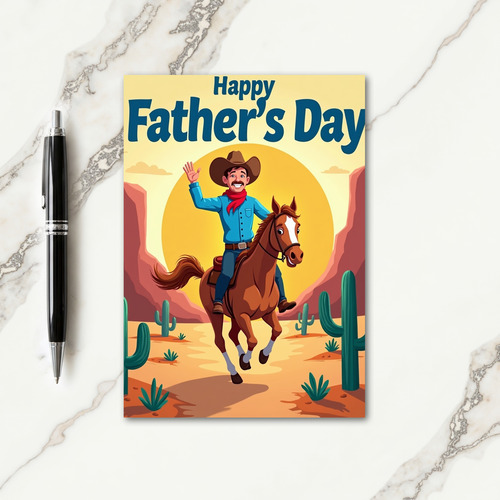 Sweet Fathers Day Horse Riding Card