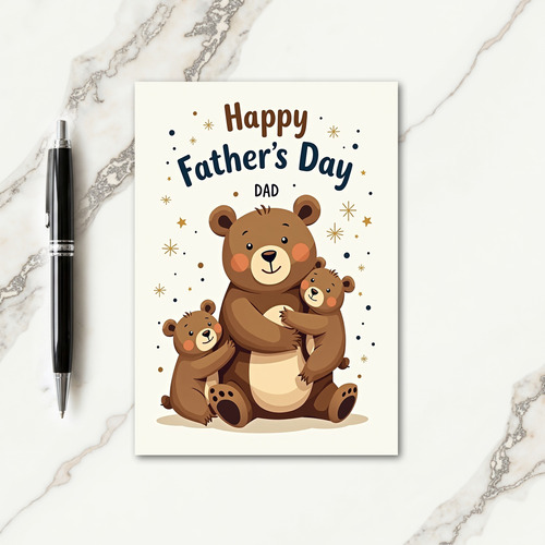 Sweet Fathers Day Hugs Card