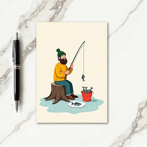Sweet Fathers Day Ice Fishing Card