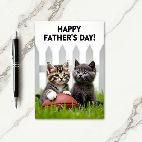 Sweet Fathers Day Kitten Art Card