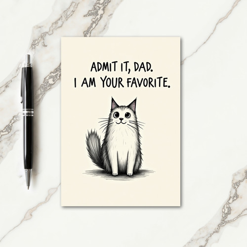 Sweet Fathers Day Kitten Card