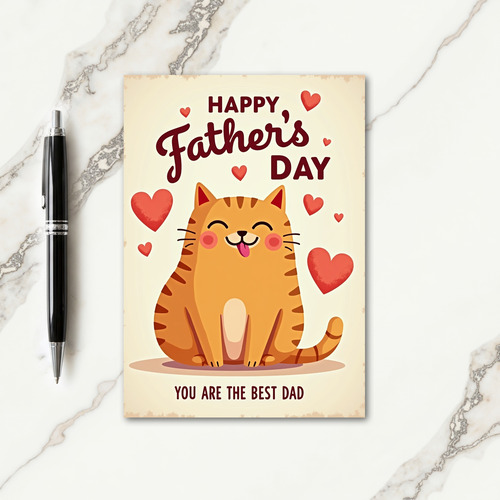 Sweet Fathers Day Kitty Card
