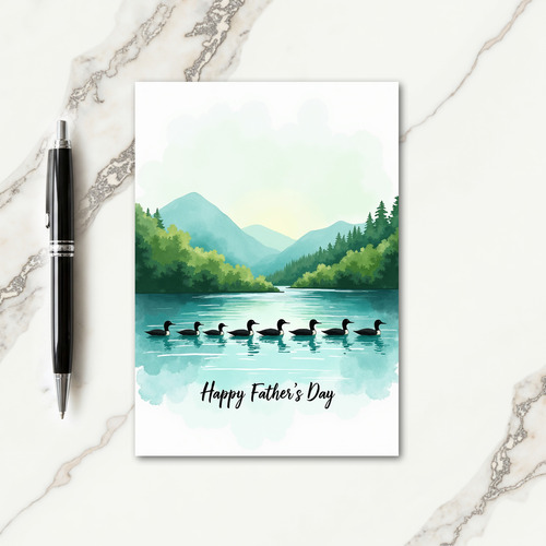 Sweet Fathers Day Lake Bird Card