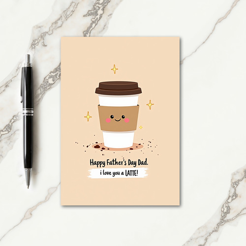 Sweet Fathers Day Latte Art Card