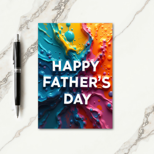 Sweet Fathers Day Liquid Art Card