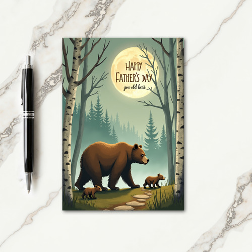 Sweet Fathers Day Moonlight Bears Card