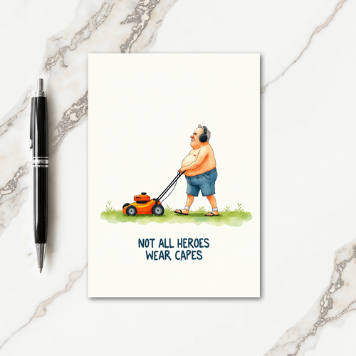 Sweet Fathers Day Mower Man Card