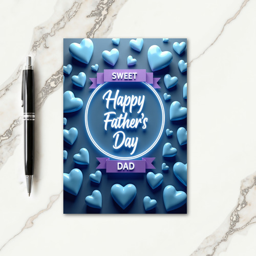 Sweet Fathers Day Neon Glow Card