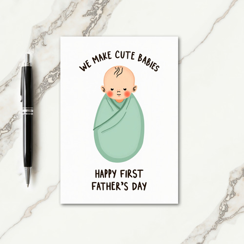 Sweet Fathers Day Newborn Card