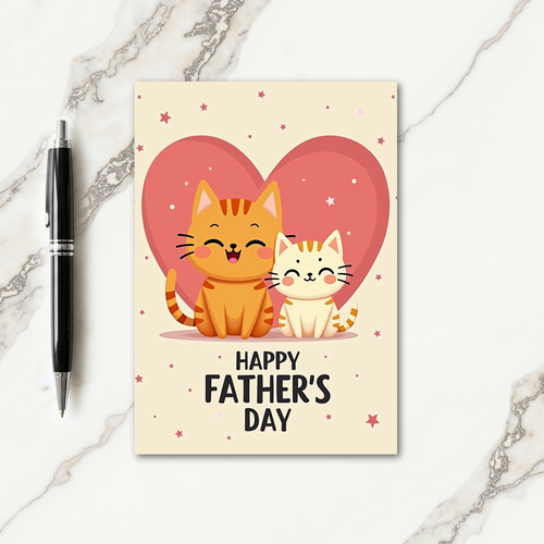 Sweet Fathers Day Orange Cat Card