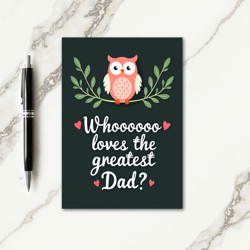 Sweet Fathers Day Owl Art Card