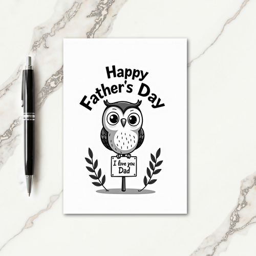 Sweet Fathers Day Owl Card