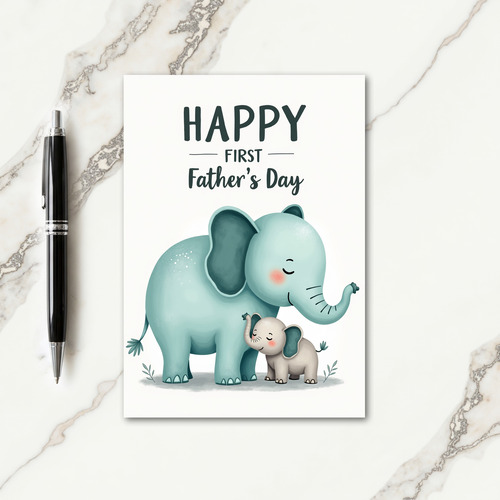 Sweet Fathers Day Pachyderm Card