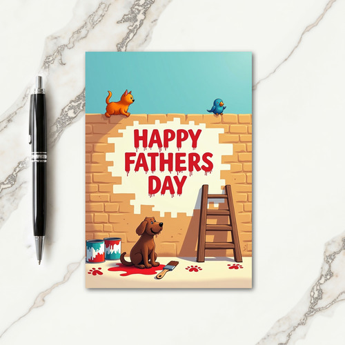 Sweet Fathers Day Paint Card