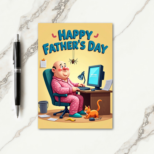Sweet Fathers Day Pajama Card