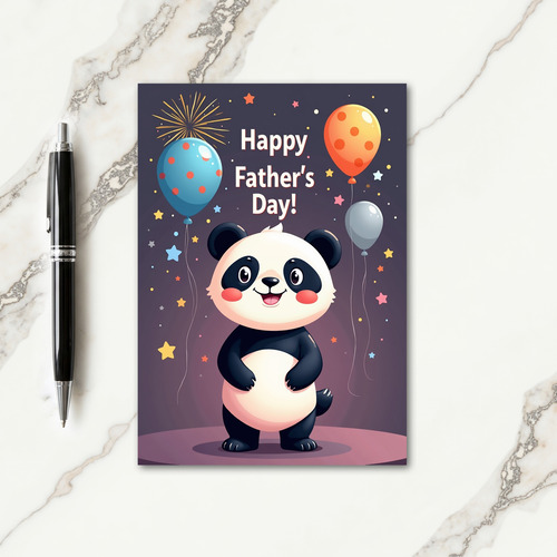 Sweet Fathers Day Panda Card