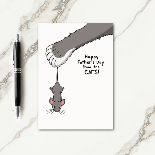 Sweet Fathers Day Paw Print Card