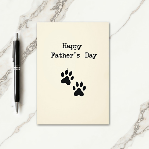 Sweet Fathers Day Paw Prints Card