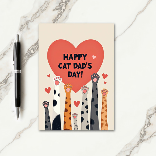 Sweet Fathers Day Paws Card