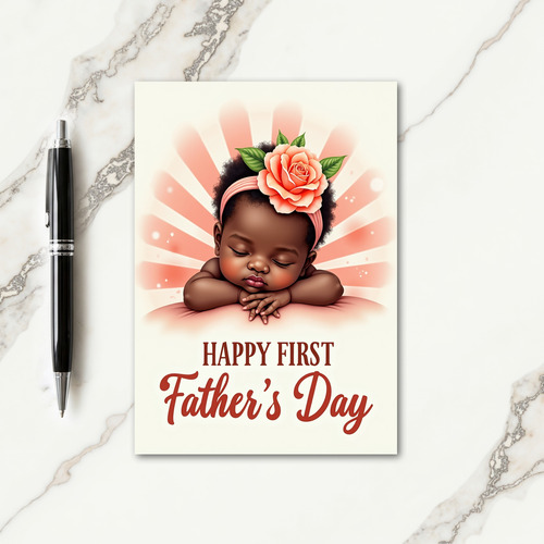 Sweet Fathers Day Peach Ray Card