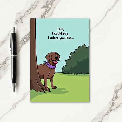 Sweet Fathers Day Peekaboo Pup Card