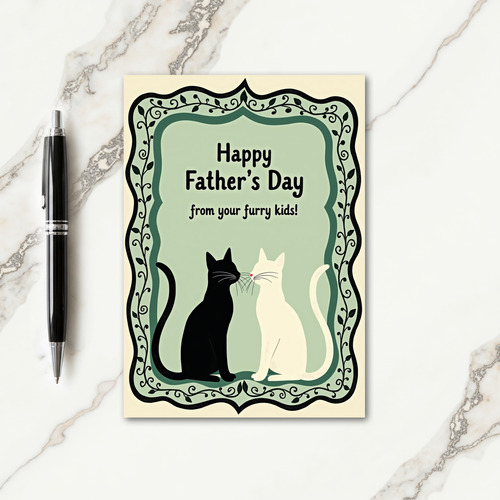 Sweet Fathers Day Pet Silhouette Card